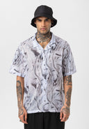 Roel Oversize Lapel Collar All-over Print Short Sleeve Shirt
