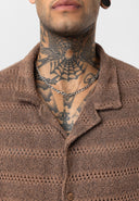 Maurice Oversize Lapel Collar Knit Short Sleeve Shirt