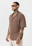 Maurice Oversize Lapel Collar Knit Short Sleeve Shirt
