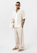 Maurice Oversize Lapel Collar Knit Short Sleeve Shirt