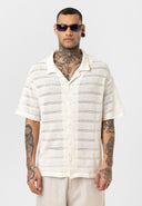 Maurice Oversize Lapel Collar Knit Short Sleeve Shirt