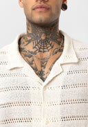 Maurice Oversize Lapel Collar Knit Short Sleeve Shirt