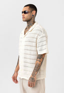 Maurice Oversize Lapel Collar Knit Short Sleeve Shirt