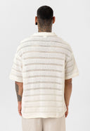 Maurice Oversize Lapel Collar Knit Short Sleeve Shirt