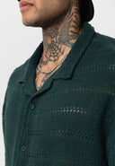 Maurice Oversize Lapel Collar Knit Short Sleeve Shirt