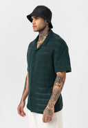 Maurice Oversize Lapel Collar Knit Short Sleeve Shirt