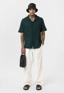 Maurice Oversize Lapel Collar Knit Short Sleeve Shirt
