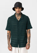 Maurice Oversize Lapel Collar Knit Short Sleeve Shirt
