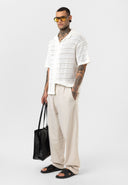 Maurice Oversize Lapel Collar Knit Short Sleeve Shirt