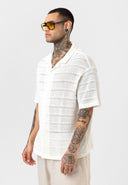 Maurice Oversize Lapel Collar Knit Short Sleeve Shirt