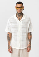 Maurice Oversize Lapel Collar Knit Short Sleeve Shirt