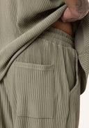 Arjen Pleated Oversize Short Sleeve Shirt Wide Leg Trousers Set