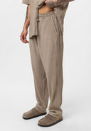 Arjen Pleated Oversize Short Sleeve Shirt Wide Leg Trousers Set