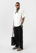 Justin Oversize Lapel Collar Short Sleeve Shirt