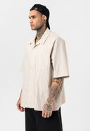 Geert Oversize Breast Pocket Lapel Collar Striped Shirt
