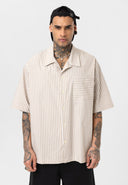 Geert Oversize Breast Pocket Lapel Collar Striped Shirt