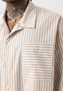 Geert Oversize Breast Pocket Lapel Collar Striped Shirt
