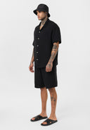 Theo Oversize Side Pocket Lapel Collar Shirt Short Set
