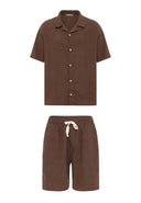 Theo Oversize Side Pocket Lapel Collar Shirt Short Set