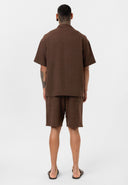 Theo Oversize Side Pocket Lapel Collar Shirt Short Set