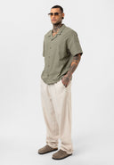 Bjorn Oversize Lapel Collar Short Sleeve Shirt