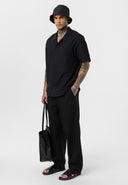 Damian Oversize Embroidery Lapel Collar Short Sleeve Shirt