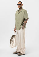 Damian Oversize Embroidery Lapel Collar Short Sleeve Shirt
