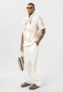 Damian Oversize Embroidery Lapel Collar Short Sleeve Shirt