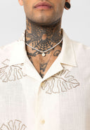 Damian Oversize Embroidery Lapel Collar Short Sleeve Shirt