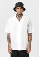 Dylan Oversize Embroidery Lapel Collar Short Sleeve Shirt