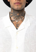 Dylan Oversize Embroidery Lapel Collar Short Sleeve Shirt