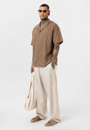 Dave Oversize Lapel Collar Short Sleeve Shirt