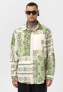 Colin Oversize All-over Print Kent Collar Long Sleeve Shirt