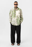 Colin Oversize All-over Print Kent Collar Long Sleeve Shirt