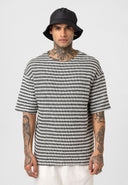 Pim Oversize Crewneck Knitted Striped Short Sleeve T-shirt