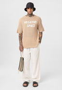 Rene Oversize Crewneck Motto Printed Short Sleeve T-shirt