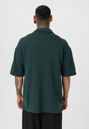 Michel Oversize Lapel Collar Motto Printed Short Sleeve T-shirt