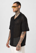 Arjan Oversize Short Sleeve Lapel Collar Knit Shirt