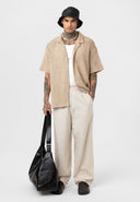 Edwin Oversize Lapel Collar Slightly Transparent Short Sleeve Shirt