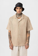Edwin Oversize Lapel Collar Slightly Transparent Short Sleeve Shirt