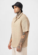 Edwin Oversize Lapel Collar Slightly Transparent Short Sleeve Shirt