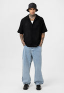 Edwin Oversize Lapel Collar Slightly Transparent Short Sleeve Shirt
