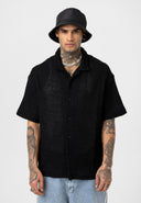 Edwin Oversize Lapel Collar Slightly Transparent Short Sleeve Shirt