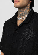 Edwin Oversize Lapel Collar Slightly Transparent Short Sleeve Shirt