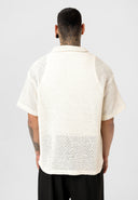 Edwin Oversize Lapel Collar Slightly Transparent Short Sleeve Shirt
