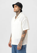 Edwin Oversize Lapel Collar Slightly Transparent Short Sleeve Shirt