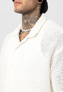 Edwin Oversize Lapel Collar Slightly Transparent Short Sleeve Shirt