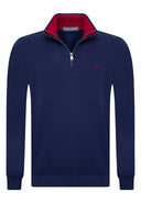 Diagonal Half Zip Sweatshirt