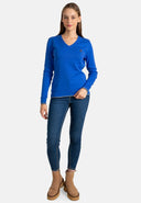 V-Neck With Arm Patch Pullover