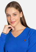 V-Neck With Arm Patch Pullover